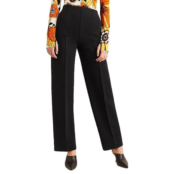NWT Kwaidan Editions Women's Black Virgin Wool Straight-Leg Pants Size 38 (US 4) - Picture 2 of 6